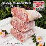 Beef Australia MELTIQUE SIRLOIN (real cut) brand HOKUBEE frozen portioned small roast cuts 4" +/- 1 kg/pc (price/kg) Striploin / New York Strip / Has Luar